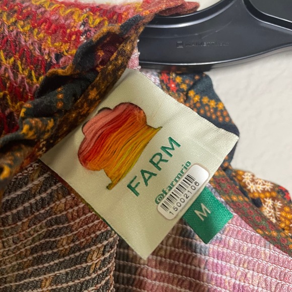 Farm Rio Medium Flowered Leopards Midi Dress Multicolored Mock Neck Long Sleeves - Picture 9 of 11